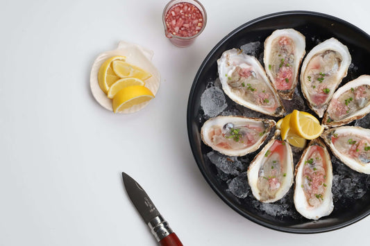 Raw Oysters with Crimson Mignonette