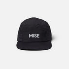 MISE Run Hat in black: performance 5-panel cap for chefs made from breathable recycled polyester with mesh panels for ventilation