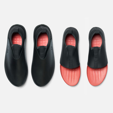 MISE Standard 2 kitchen shoes in black with additional insoles toe down view