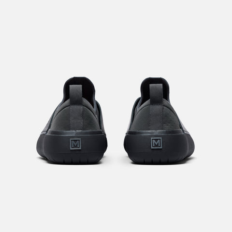 MISE Standard 2 black slip-resistant kitchen shoe heelview on light gray background