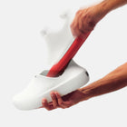MISE All Day 2 white kitchen shoes with insole being removed by hand