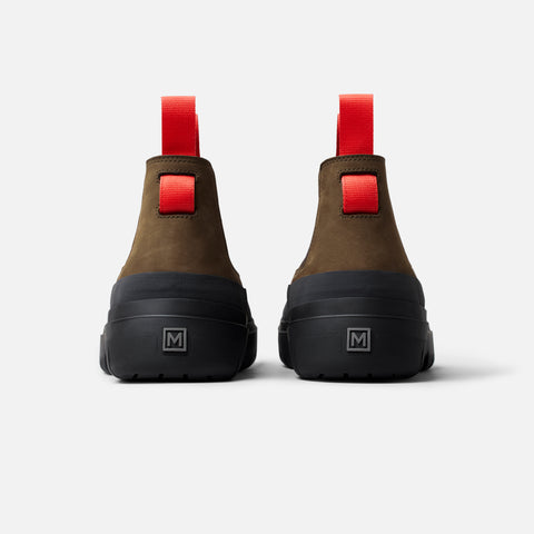 MISE Chelsea Boots in brown heel view